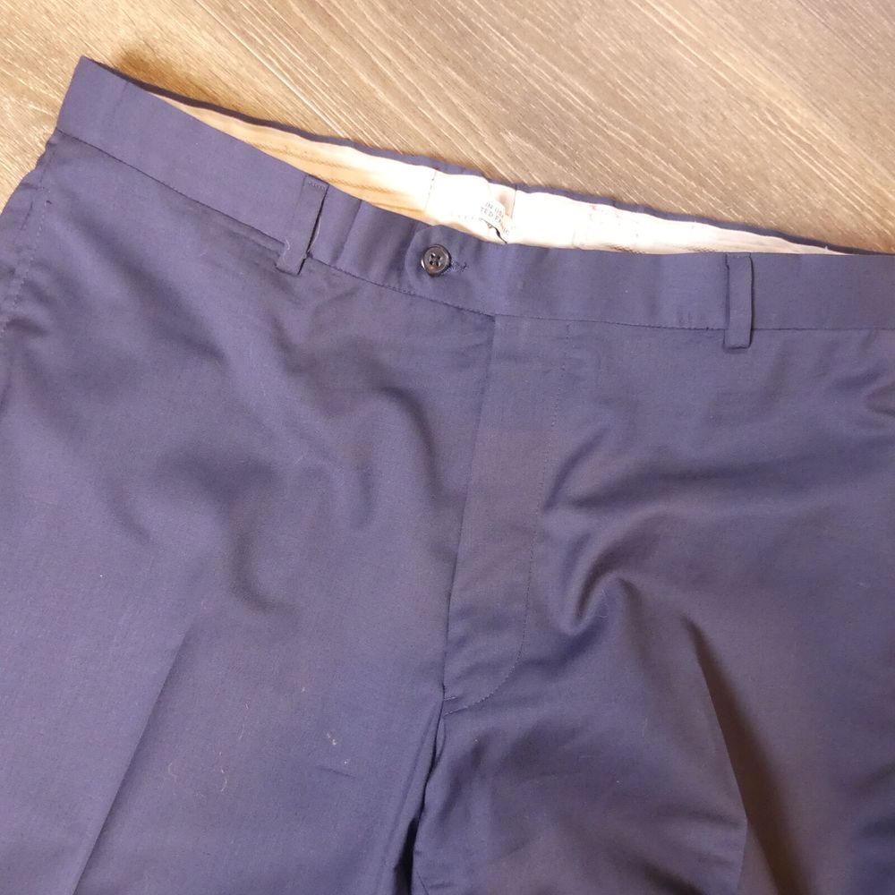 Joseph Abboud Flat Front Wool Dress Pants Blue 38x33‎